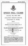 Programme cover of Chalfont Heights Hill Climb, 20/05/1933