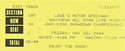 Ticket for Dirt Track at Charlotte, 28/05/2004