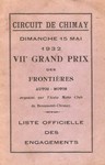 Programme cover of Chimay Street Circuit, 15/05/1932