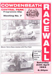 Programme cover of Cowdenbeath Racewall, 24/04/1993