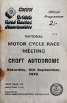 Programme cover of Croft Circuit, 05/09/1970