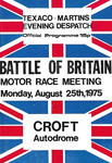 Programme cover of Croft Circuit, 25/08/1975