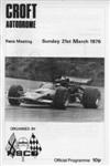 Programme cover of Croft Circuit, 21/03/1976
