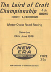 Programme cover of Croft Circuit, 24/06/1978
