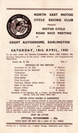 Programme cover of Croft Circuit, 18/04/1981