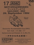 Programme cover of Dahlemer-Binz, 24/09/1994