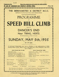 Programme cover of Dancer's End Hill Climb, 05/05/1935