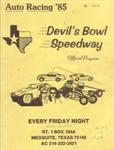 Programme cover of Devil's Bowl Speedway (TX), 10/05/1985
