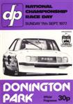 Programme cover of Donington Park Circuit, 11/09/1977