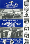 Programme cover of Donington Park Circuit, 07/07/1991