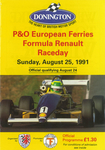 Programme cover of Donington Park Circuit, 25/08/1991