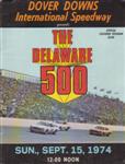 Programme cover of Dover International Speedway, 15/09/1974