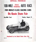 Programme cover of DuQuoin State Fairgrounds, 31/08/1958