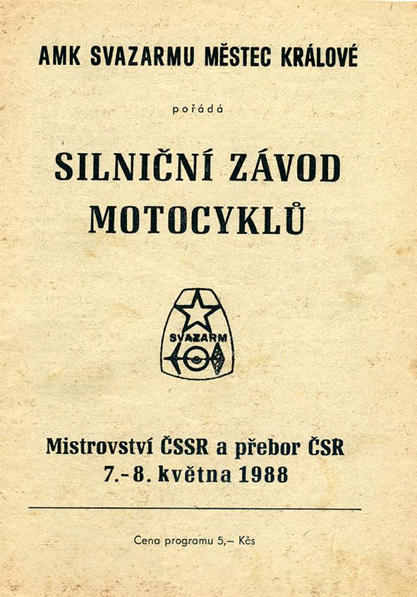 Programme cover of Mestec Králové, 08/05/1988