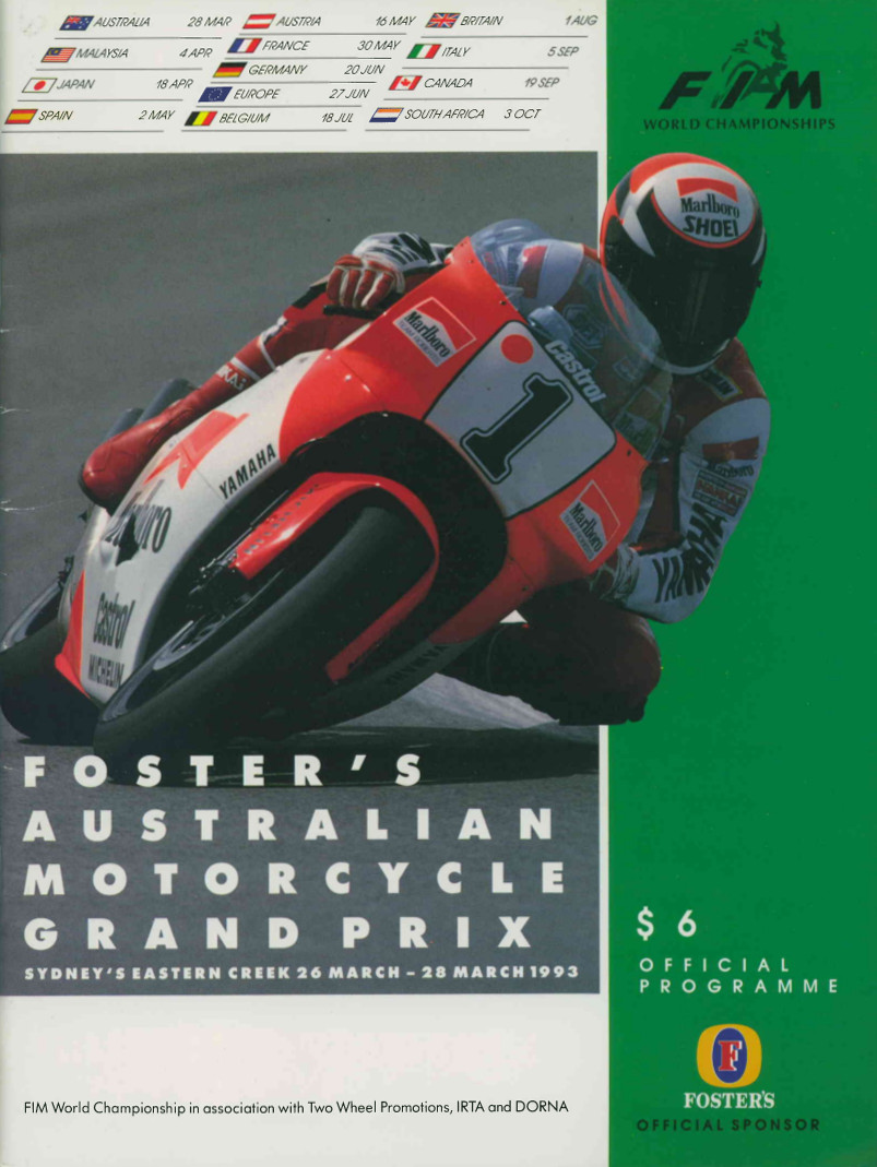 1993 500cc Class (FIM Grand Prix World Championship) Programmes 
