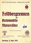 Programme cover of Feldberg Hill Climb, 09/09/1934