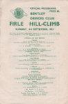 Programme cover of Firle Hill Climb, 03/09/1961