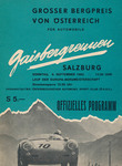 Programme cover of Gaisberg Hill Climb, 09/09/1962