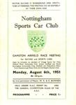 Programme cover of Gamston Circuit, 06/08/1951