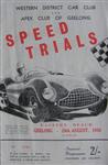 Programme cover of Geelong Speed Trials, 24/08/1958