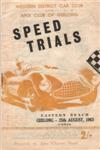 Programme cover of Geelong Speed Trials, 25/08/1963