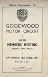 Programme cover of Goodwood Motor Circuit, 16/06/1951
