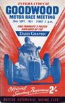 Programme cover of Goodwood Motor Circuit, 29/09/1951
