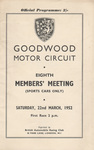 Programme cover of Goodwood Motor Circuit, 22/03/1952