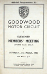 Programme cover of Goodwood Motor Circuit, 21/03/1953