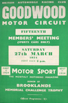 Programme cover of Goodwood Motor Circuit, 27/03/1954