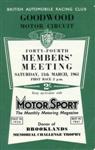Programme cover of Goodwood Motor Circuit, 11/03/1961