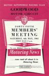 Programme cover of Goodwood Motor Circuit, 06/05/1961