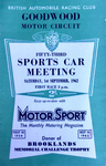 Programme cover of Goodwood Motor Circuit, 01/09/1962