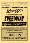 Programme cover of Gosford City Speedway, 28/11/1998