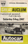 Programme cover of Great Auclum Hill climb, 05/08/1967