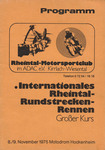 Programme cover of Hockenheimring, 09/11/1975