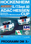 Programme cover of Hockenheimring, 07/09/1980