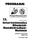 Programme cover of Hockenheimring, 06/11/1982