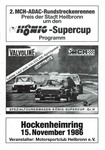 Programme cover of Hockenheimring, 15/11/1986