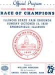 Programme cover of Illinois State Fairgrounds, 15/10/1939