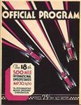 Programme cover of Indianapolis Motor Speedway, 30/05/1930