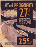 Programme cover of Indianapolis Motor Speedway, 30/05/1939
