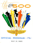 Programme cover of Indianapolis Motor Speedway, 31/05/1965