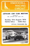 Programme cover of Knockhill Racing Circuit, 31/08/1975