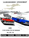 Programme cover of Langhorne Speedway, 13/09/1959