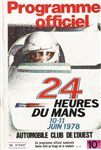Programme cover of Circuit de la Sarthe, 11/06/1978