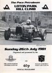 Programme cover of Loton Park Hill Climb, 26/07/1981