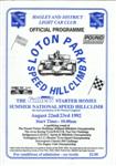 Programme cover of Loton Park Hill Climb, 23/08/1992