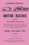 Programme cover of Lydden Hill Race Circuit, 13/08/1967
