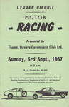 Programme cover of Lydden Hill Race Circuit, 03/09/1967